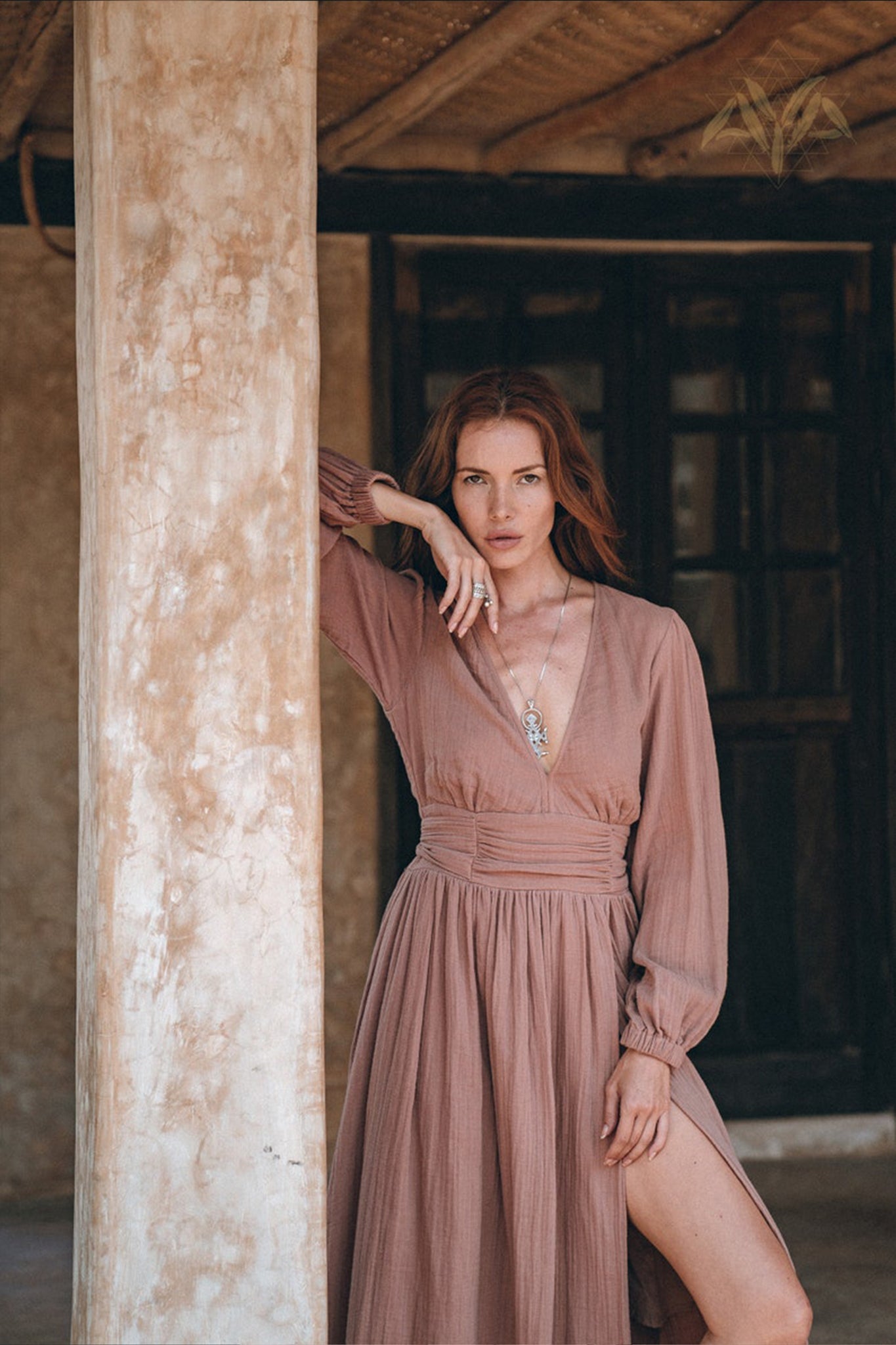 Long Sleeve Organic Boho Dress • Bridesmaid Dress • Bohemian Dress - AYA SW IDR