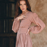 Long Sleeve Organic Boho Dress • Bridesmaid Dress • Bohemian Dress - AYA SW IDR