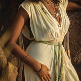 Macramé Belted Boho Dress • Handmade Ombre Organically Dyed Dress - AYA SW IDR