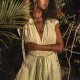 Macramé Belted Boho Dress • Handmade Ombre Organically Dyed Dress - AYA SW IDR