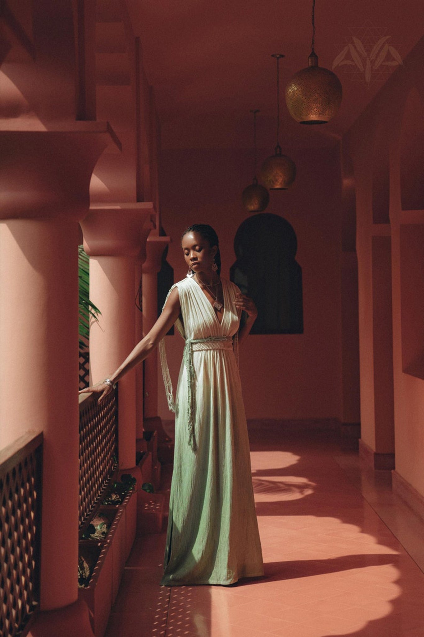 Macramé Belted Boho Dress • Handmade Ombre Organically Dyed Dress - AYA SW IDR