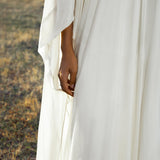 Mahadevi Dress Cream – Pure Silk Chiffon Goddess Gown - AYA SW IDR