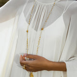 Mahadevi Dress Cream – Pure Silk Chiffon Goddess Gown - AYA SW IDR