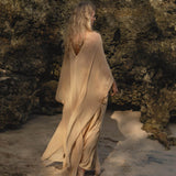 Mahadevi Dress Inka Gold – Pure Silk Chiffon Goddess Gown - AYA SW IDR
