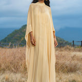 Mahadevi Dress Inka Gold – Pure Silk Chiffon Goddess Gown - AYA SW IDR