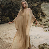 Mahadevi Dress Inka Gold – Pure Silk Chiffon Goddess Gown - AYA SW IDR