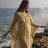 Mahadevi Dress Inka Gold – Pure Silk Chiffon Goddess Gown - AYA SW IDR