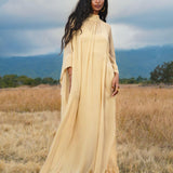 Mahadevi Dress Inka Gold – Pure Silk Chiffon Goddess Gown - AYA SW IDR