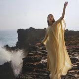 Mahadevi Dress Inka Gold – Pure Silk Chiffon Goddess Gown - AYA SW IDR
