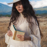 Maharani Blouse in Cream Colour – Pure Silk Chiffon Boho Top - AYA SW IDR