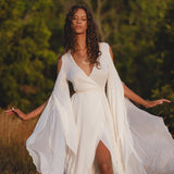 Makosh Goddess Dress • Off - White Organic Wedding Dress • Multiway Boho Wrap Dress - AYA SW IDR