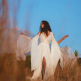 Makosh Goddess Dress • Off - White Organic Wedding Dress • Multiway Boho Wrap Dress - AYA SW IDR