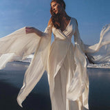 Makosh Goddess Dress • Off - White Organic Wedding Dress • Multiway Boho Wrap Dress - AYA SW IDR
