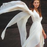 Makosh Goddess Dress • Off - White Organic Wedding Dress • Multiway Boho Wrap Dress - AYA SW IDR