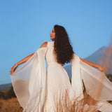 Makosh Goddess Dress • Off - White Organic Wedding Dress • Multiway Boho Wrap Dress - AYA SW IDR