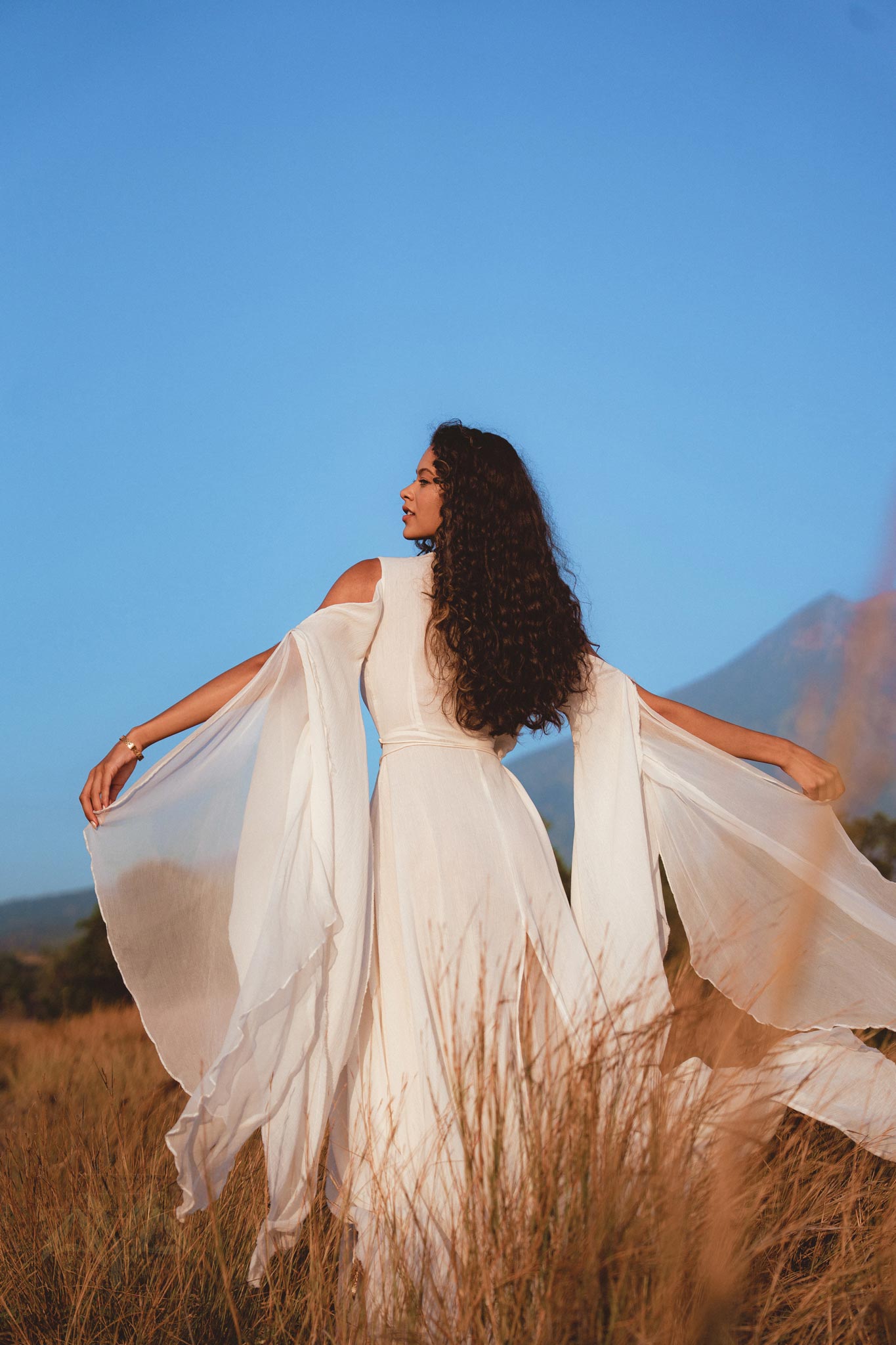 Makosh Goddess Dress • Off - White Organic Wedding Dress • Multiway Boho Wrap Dress - AYA SW IDR