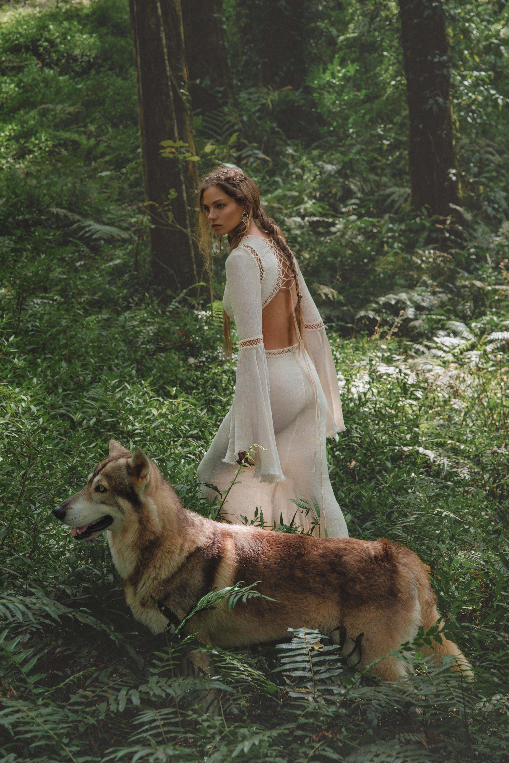 Mandara Dress in Ivory Colour – Organic Boho Wedding Dress - AYA SW IDR