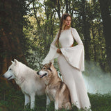 Mandara Dress in Ivory Colour – Organic Boho Wedding Dress - AYA SW IDR