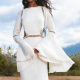 Mandara Dress in Ivory Colour – Organic Boho Wedding Dress - AYA SW IDR