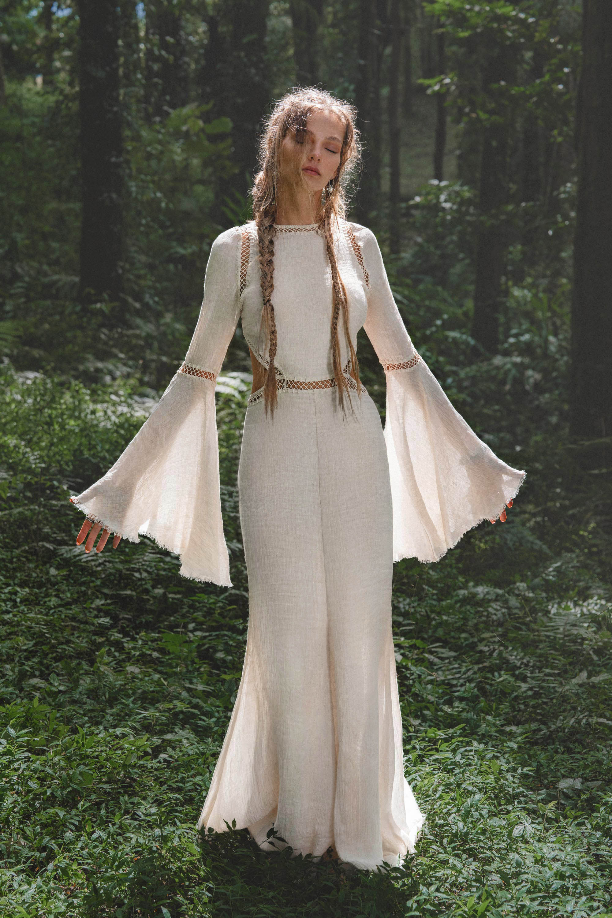 Mandara Dress in Ivory Colour – Organic Boho Wedding Dress - AYA SW IDR