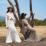 Mandara Dress in Light Sage — Sustainable Linen Open Back Macrame Dress - AYA SW IDR