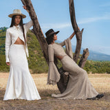 Mandara Dress in Light Sage — Sustainable Linen Open Back Macrame Dress - AYA SW IDR