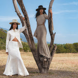 Mandara Dress in Light Sage — Sustainable Linen Open Back Macrame Dress - AYA SW IDR