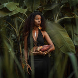 Black Boho Crop Top Bohemian Top with Handmade Knots by AYA Sacred Wear