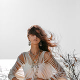 Boho Top, Bohemian Top, Boho Cover Up Women, Hand Loomed Cotton Blouse - AYA Sacred Wear