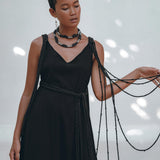 Black Wedding Dress, Boho Multiway Maxi Dress, Black Bridesmaid Dress - AYA Sacred Wear