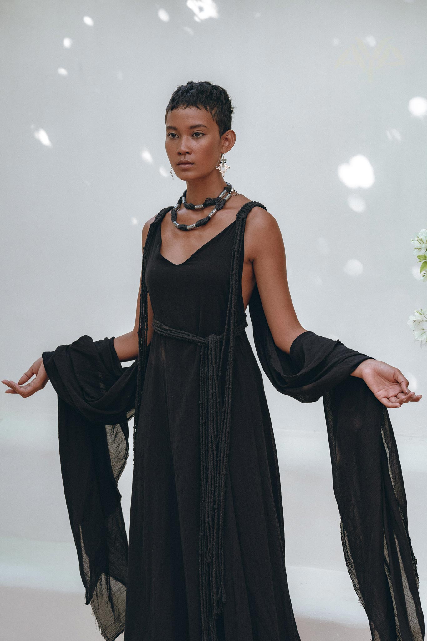 Black Wedding Dress, Boho Multiway Maxi Dress, Black Bridesmaid Dress - AYA Sacred Wear