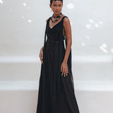 Black Wedding Dress, Boho Multiway Maxi Dress, Black Bridesmaid Dress - AYA Sacred Wear