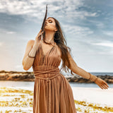 Ochre Greek Goddess Dress - AYA SW IDR