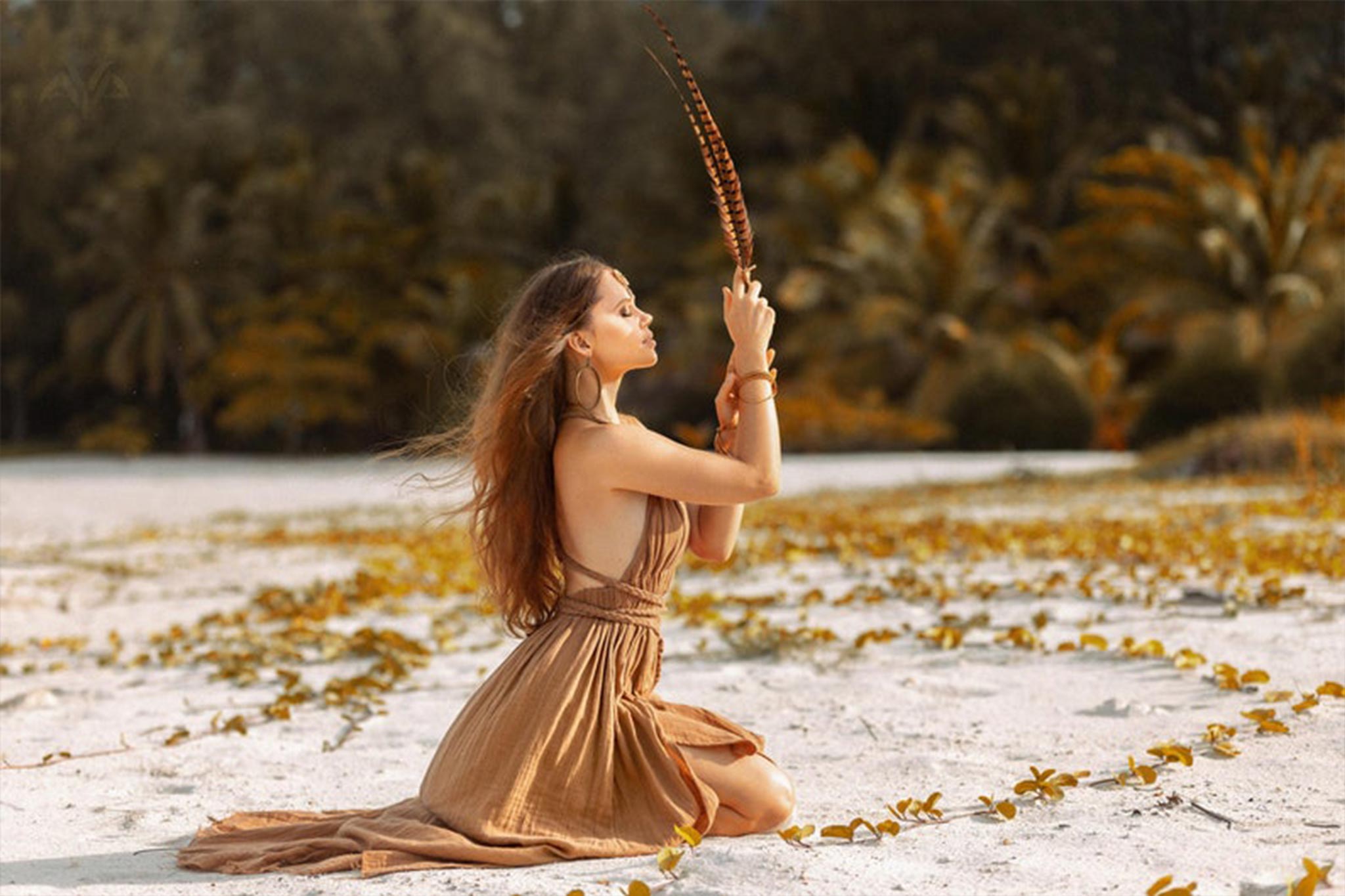 Ochre Greek Goddess Dress - AYA SW IDR