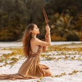 Ochre Greek Goddess Dress - AYA SW IDR