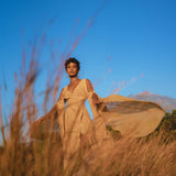 Ochre Makosh Goddess Dress • Fairy Wings Dress • Light Cotton Formal Dress - AYA SW IDR