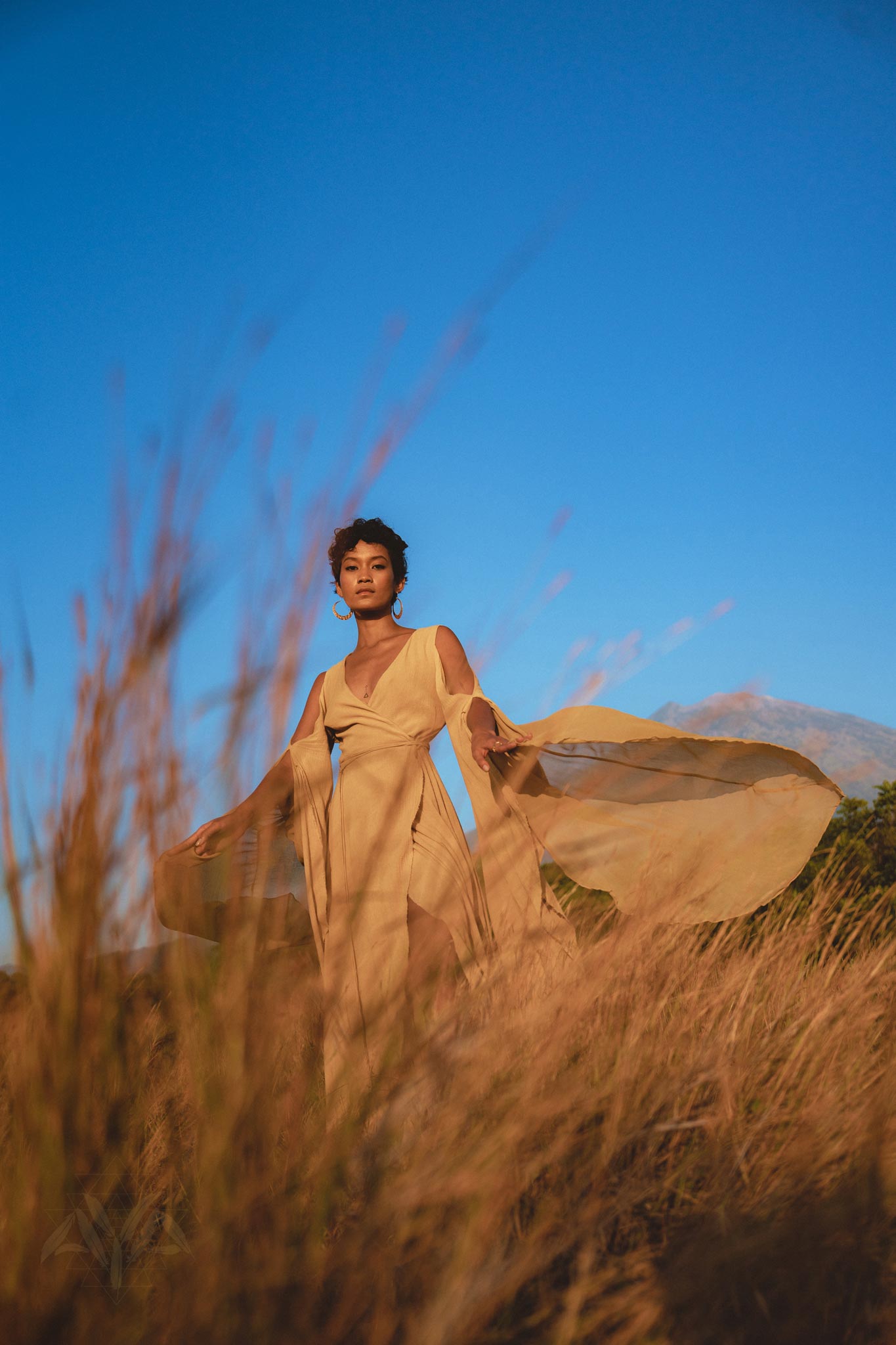 Ochre Makosh Goddess Dress • Fairy Wings Dress • Light Cotton Formal Dress - AYA SW IDR