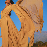 Ochre Makosh Goddess Dress • Fairy Wings Dress • Light Cotton Formal Dress - AYA SW IDR