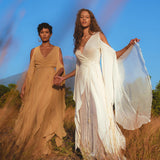 Ochre Makosh Goddess Dress • Fairy Wings Dress • Light Cotton Formal Dress - AYA SW IDR