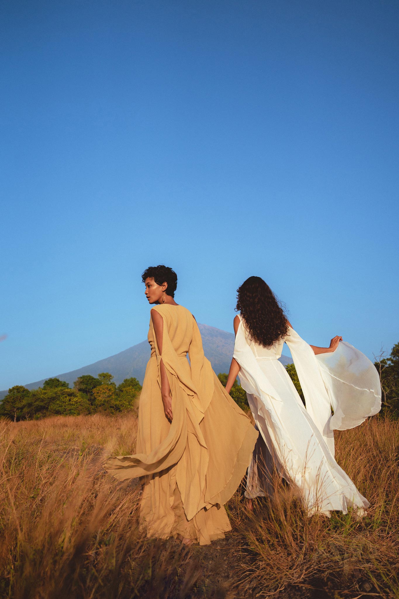 Ochre Makosh Goddess Dress • Fairy Wings Dress • Light Cotton Formal Dress - AYA SW IDR