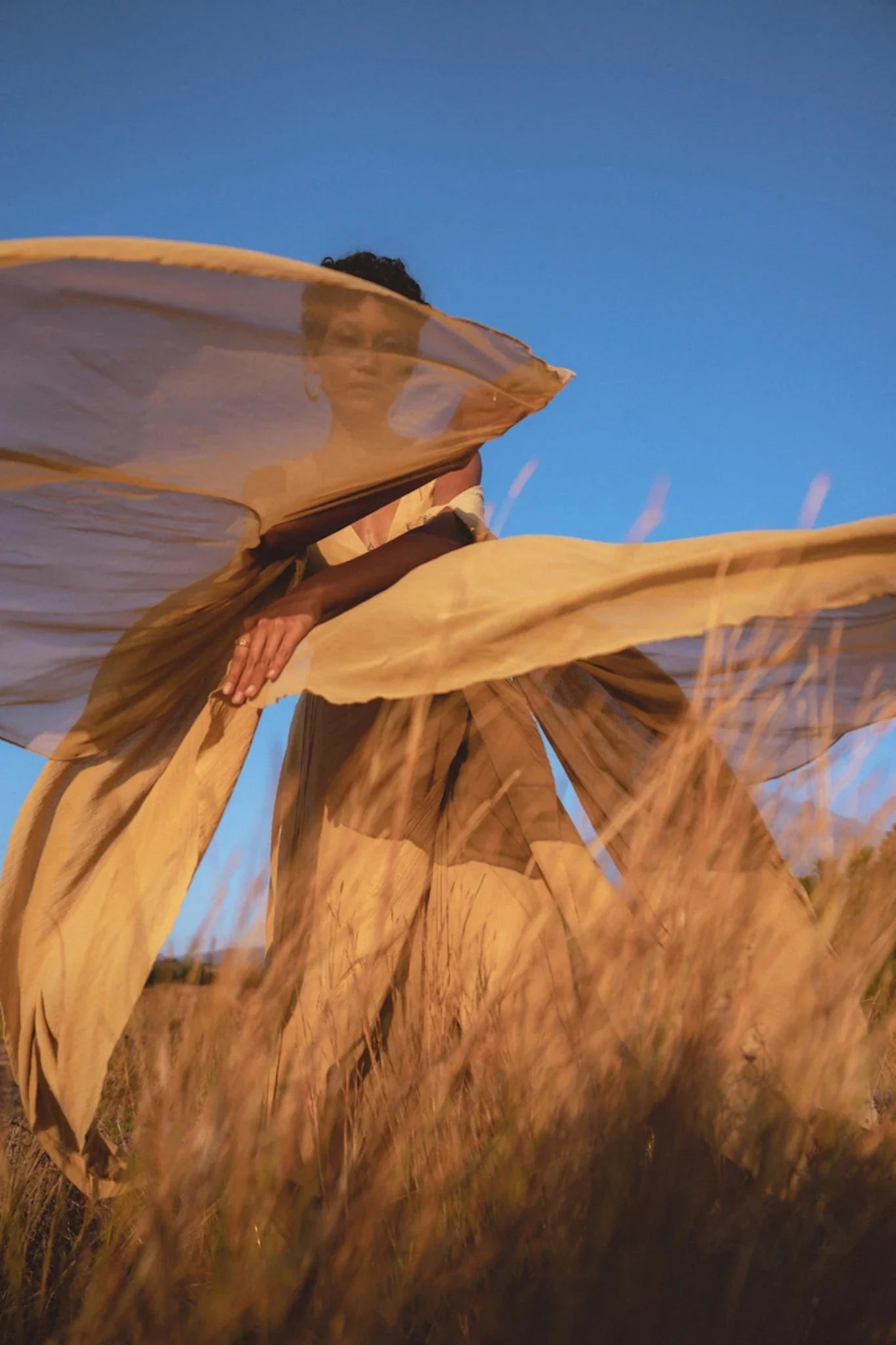 Ochre Makosh Goddess Dress • Fairy Wings Dress • Light Cotton Formal Dress - AYA SW IDR