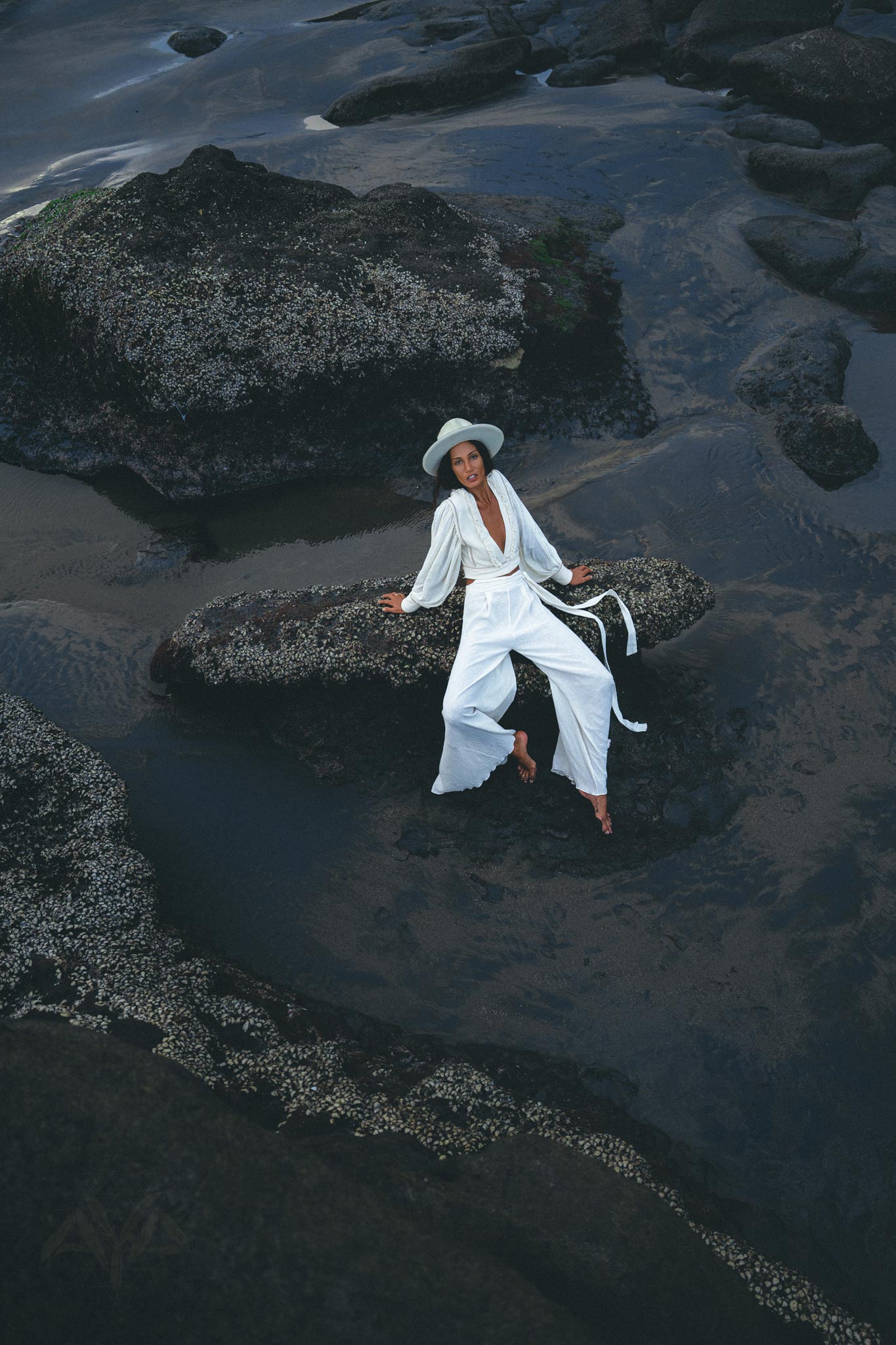 Off White Adjustable Pants • Casual Wide Boot Trousers • Cocktail Summer Pants - AYA SW IDR