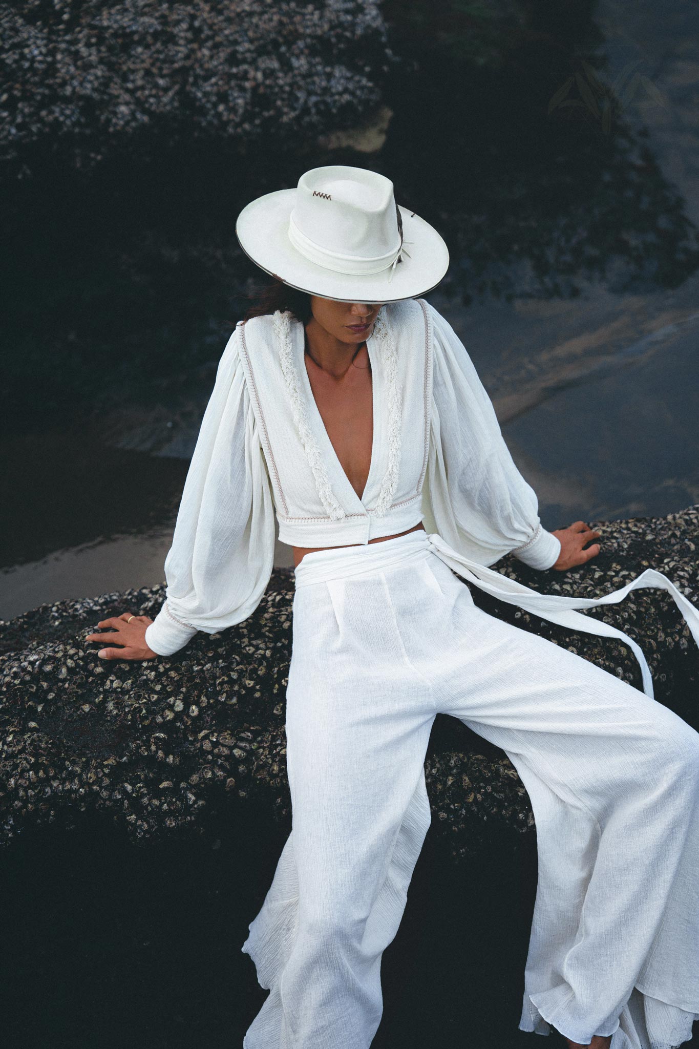 Off White Adjustable Pants • Casual Wide Boot Trousers • Cocktail Summer Pants - AYA SW IDR