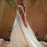 Off White Athena Cape • Bohemian Macrame Robe for Women • Boho Braided Cape Dress - AYA SW IDR
