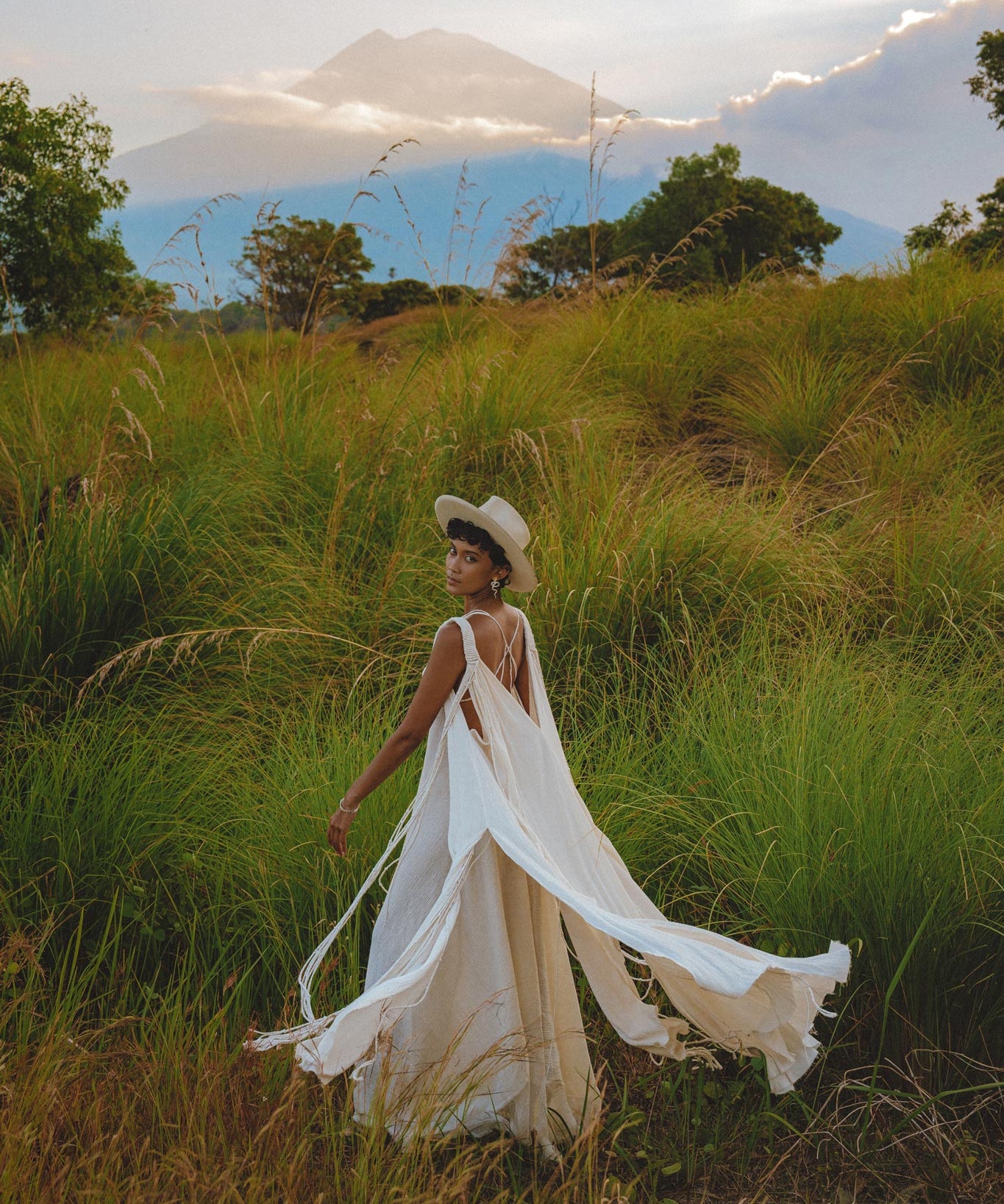 Off White Athena Cape • Bohemian Macrame Robe for Women • Boho Braided Cape Dress - AYA SW IDR