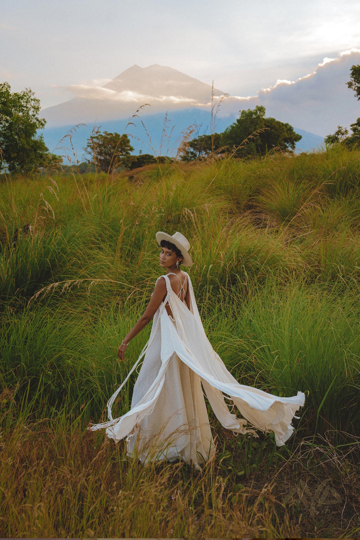 Off White Athena Cape • Bohemian Macrame Robe for Women • Boho Braided Cape Dress - AYA SW IDR