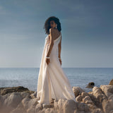Off - White Aurora Greek Goddess Dress • Greek Gown Toga Dress • Asymmetrical One Shoulder Dress - AYA SW IDR