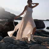 Off - White Aurora Greek Goddess Dress • Greek Gown Toga Dress • Asymmetrical One Shoulder Dress - AYA SW IDR