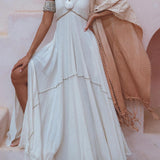 Off White Bhakti Dress • Bridal Hand Embroidered Dress • Organic Wedding Dress - AYA SW IDR