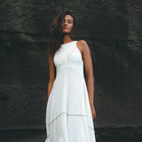 Off White Bhakti Dress • Bridal Hand Embroidered Dress • Organic Wedding Dress - AYA SW IDR
